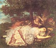 Courbet, Gustave The Young Ladies on the Banks of the Seine (Summer) oil